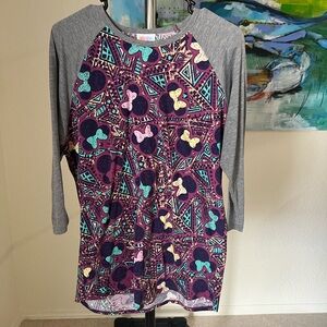 Colorful Patterned Raglan Sleeve Top